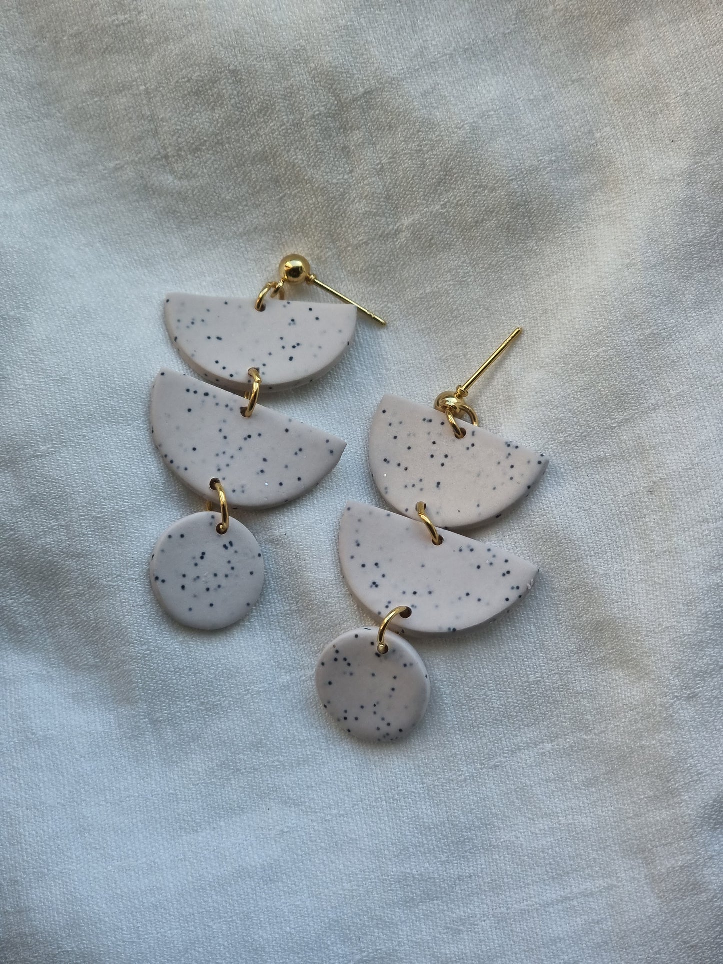Half circle dangles| can be switched for silver and fish hooks