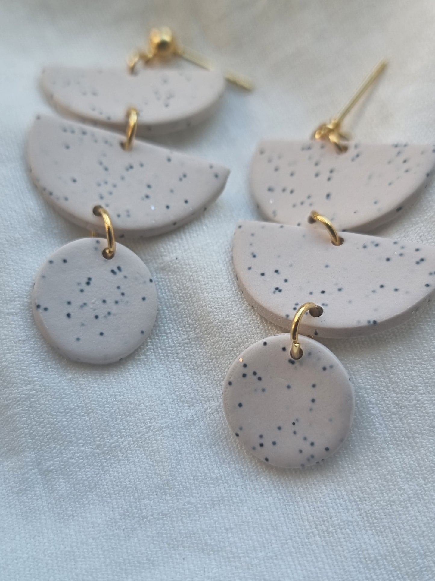 Half circle dangles| can be switched for silver and fish hooks