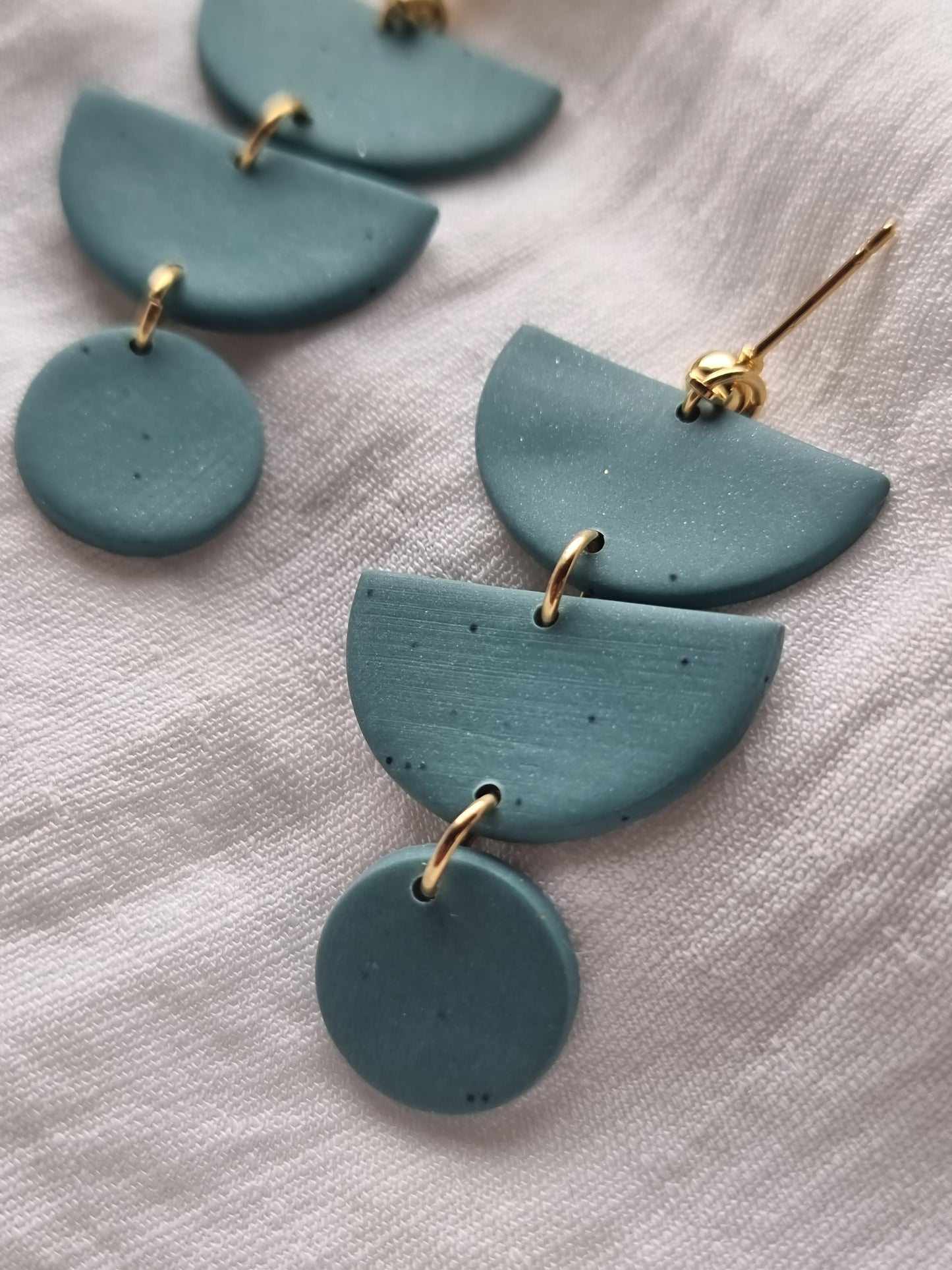 Half circle dangles| can be switched for silver and fish hooks
