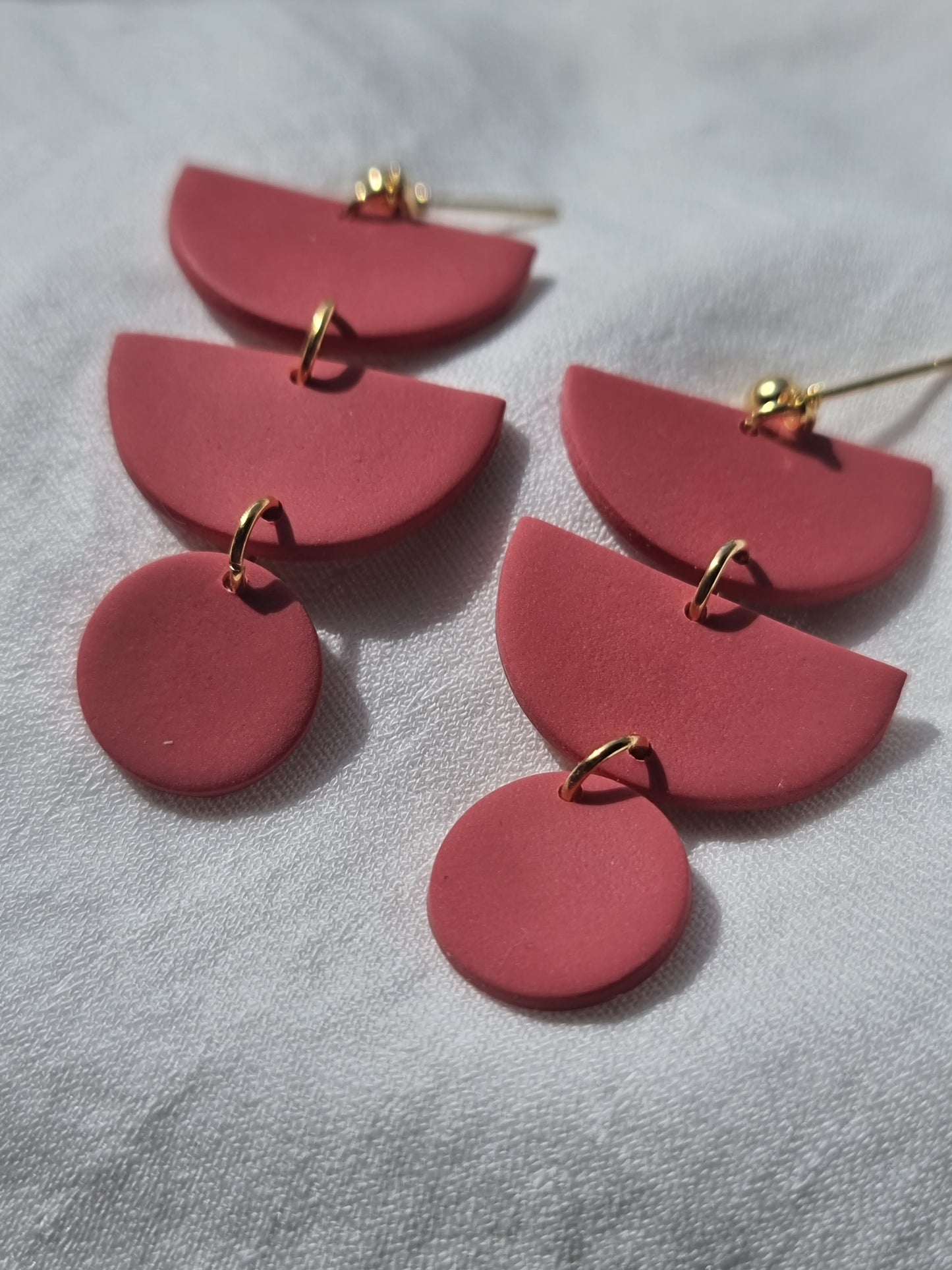 Half circle dangles| can be switched for silver and fish hooks