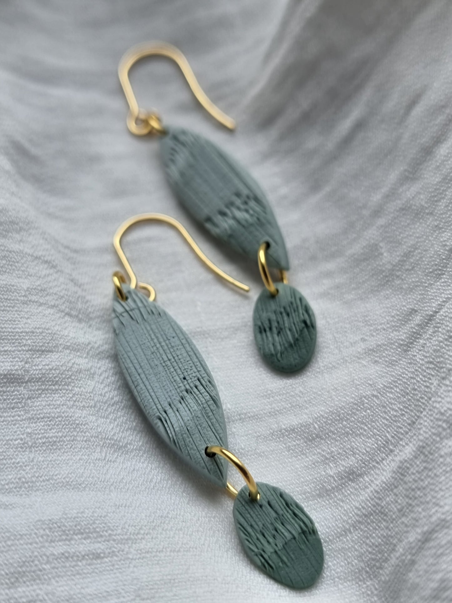 Green gradient textured dangles| can be switched silver