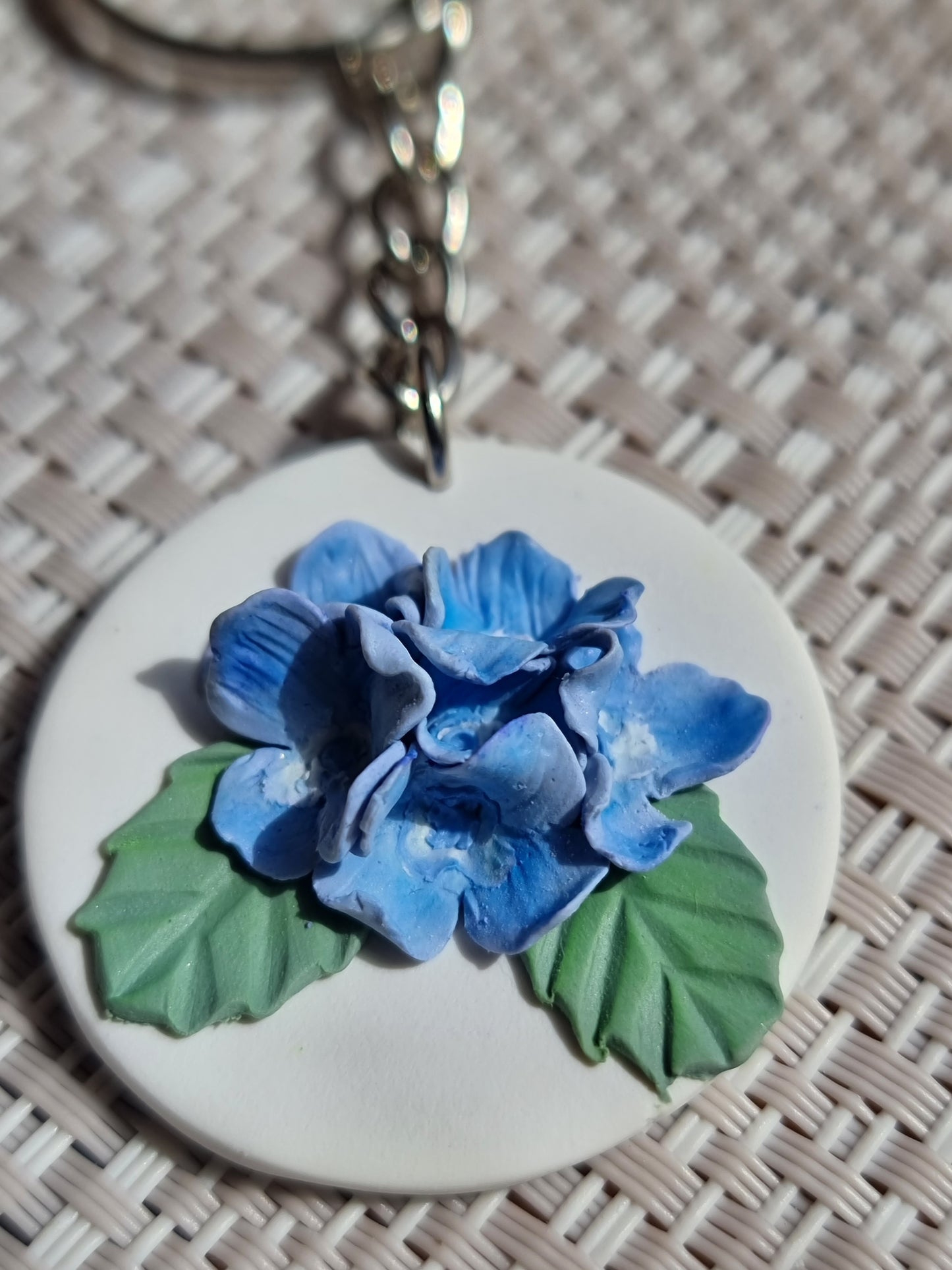 Hydrangea key ring