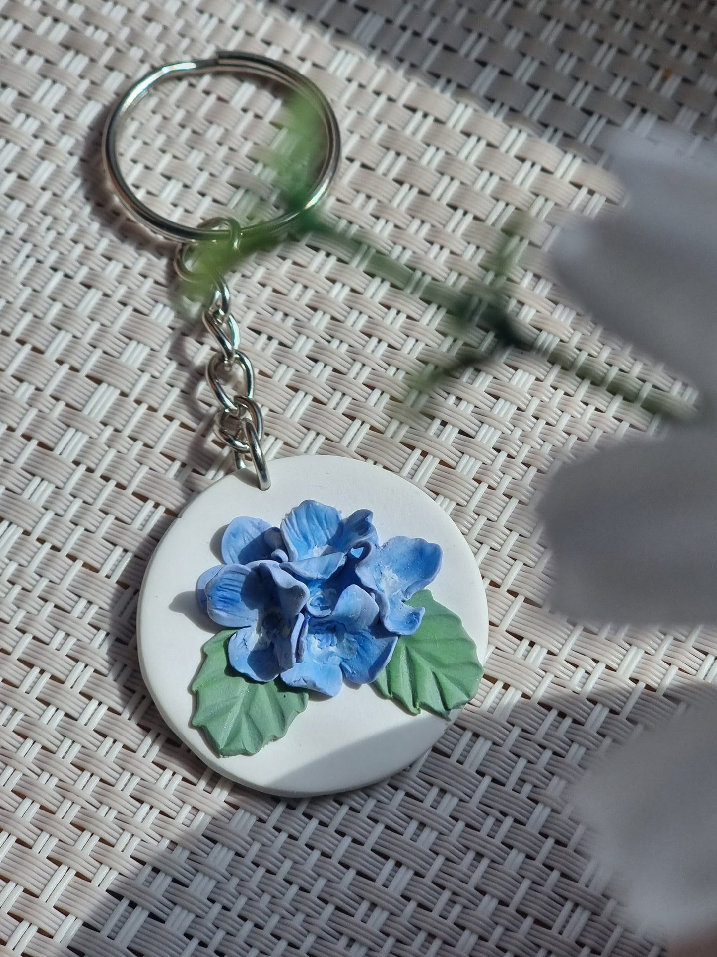 Hydrangea key ring