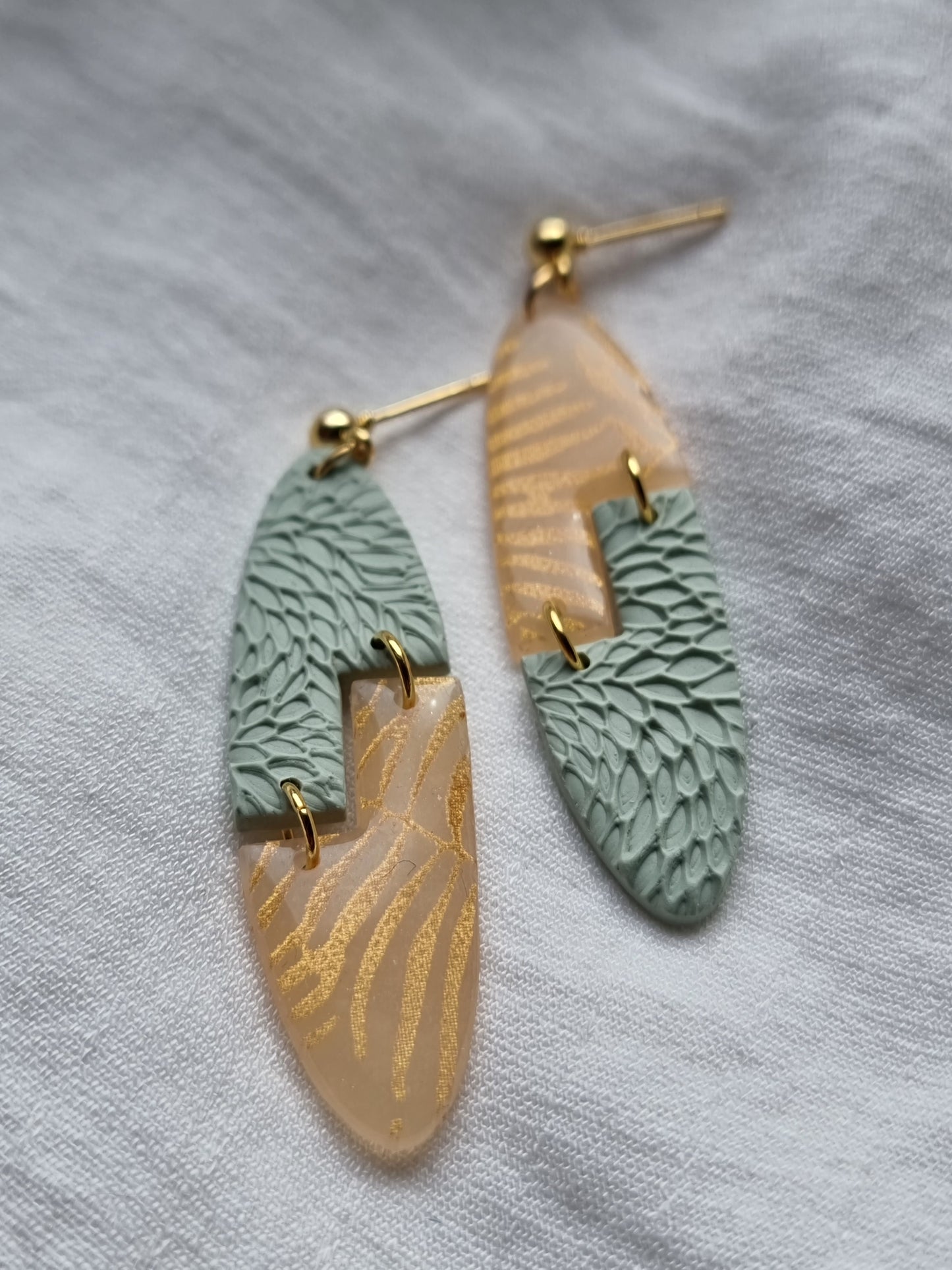 Tropical print oval dangles| can be switched for silver, fish hooks