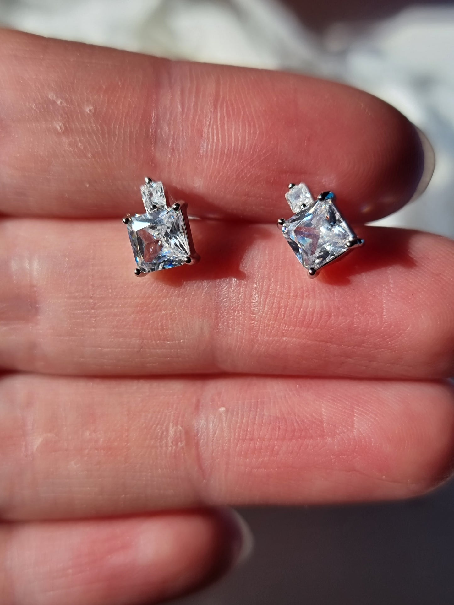 Silver CZ studs