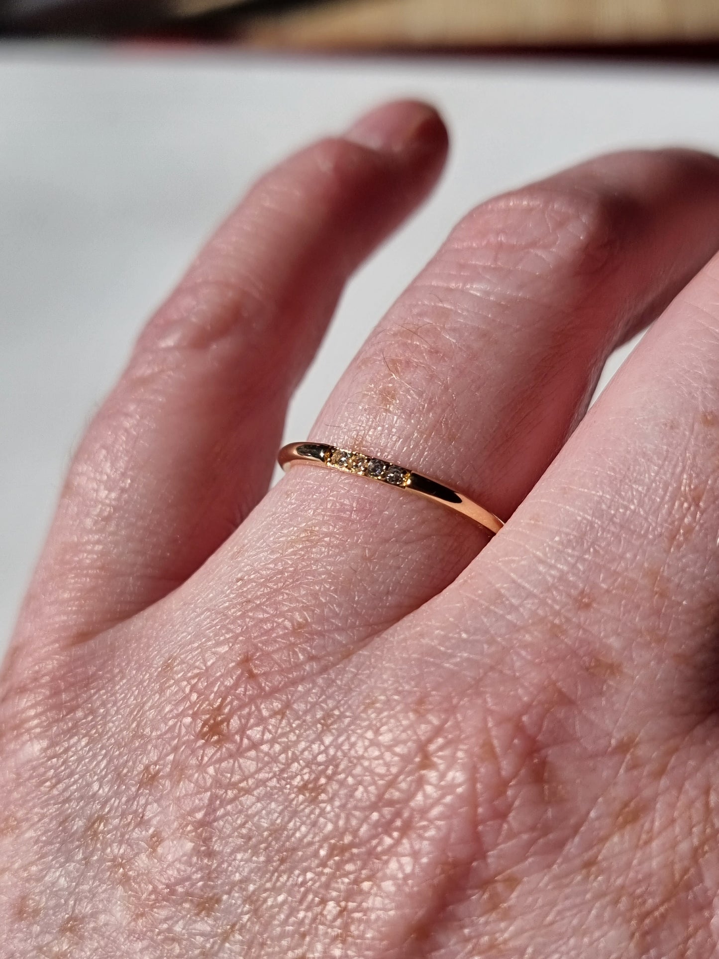 Gold minimalist adjustable ring