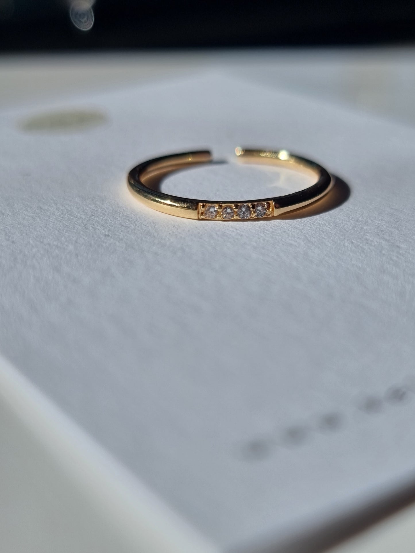 Gold minimalist adjustable ring