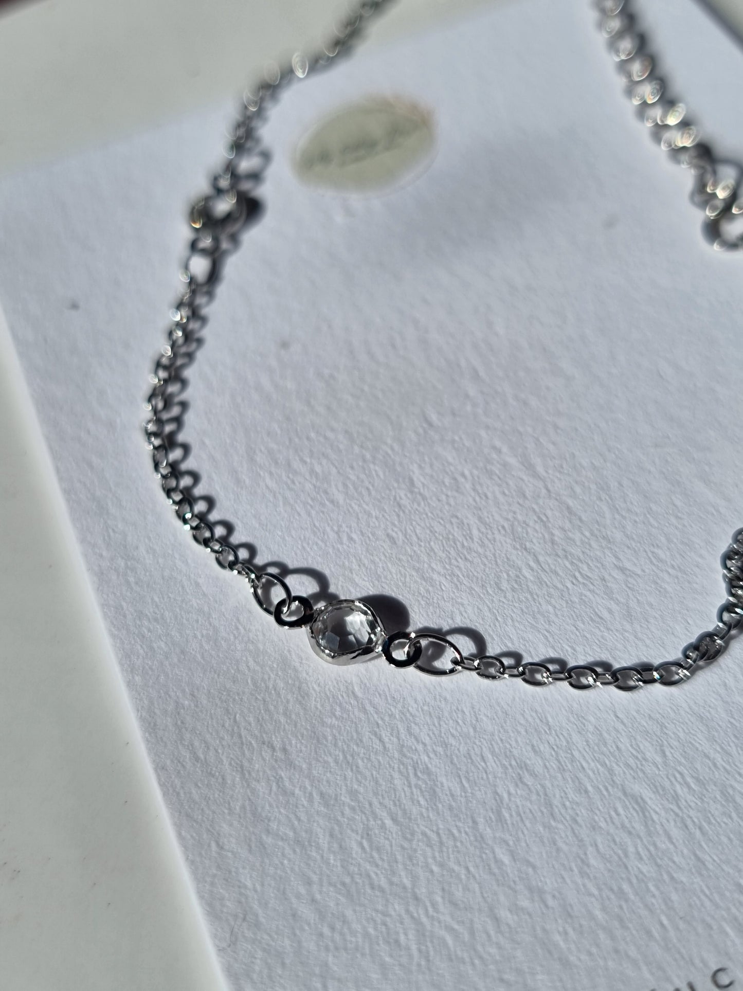 Silver crystal adjustable bracelet