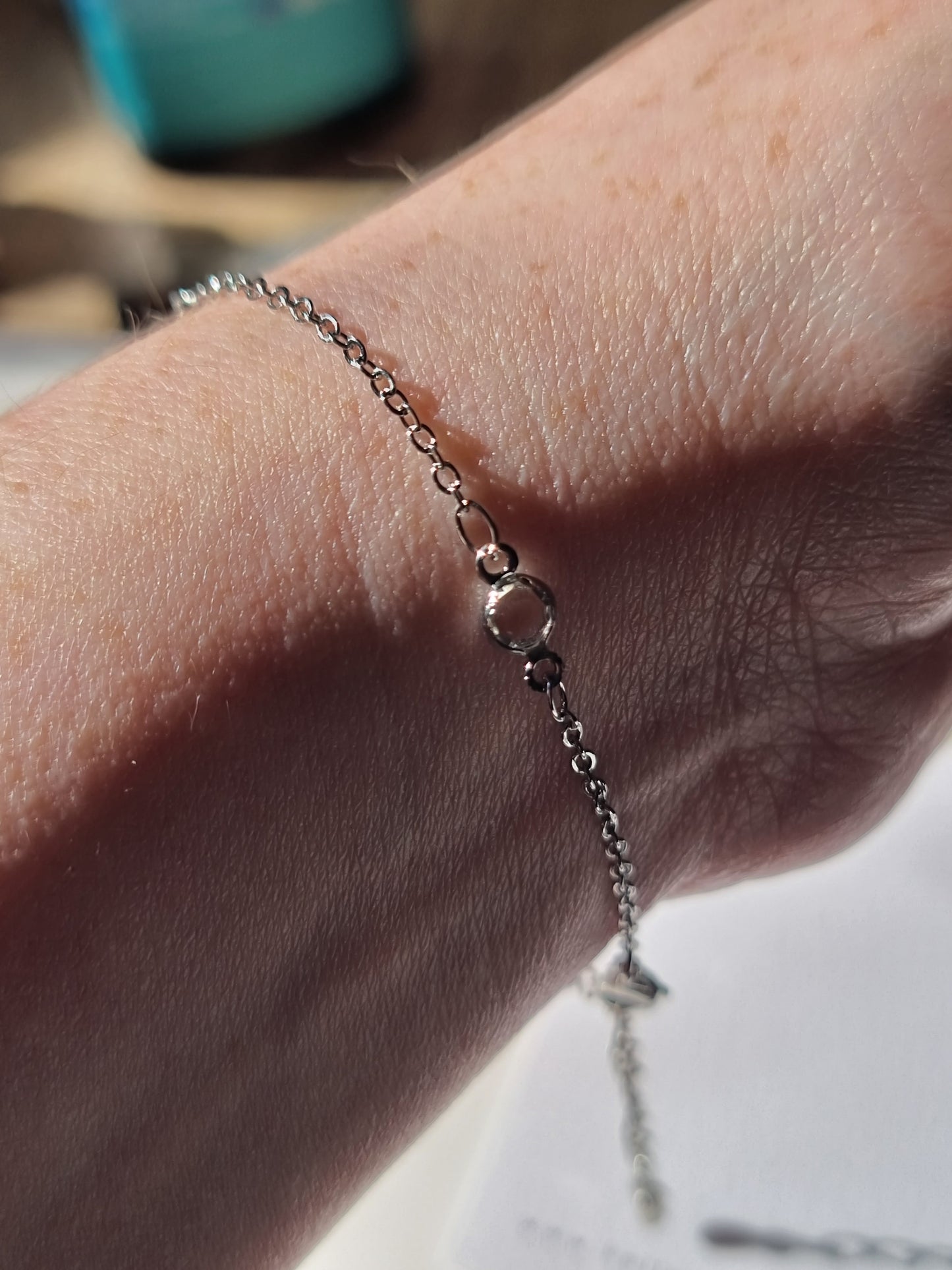 Silver crystal adjustable bracelet