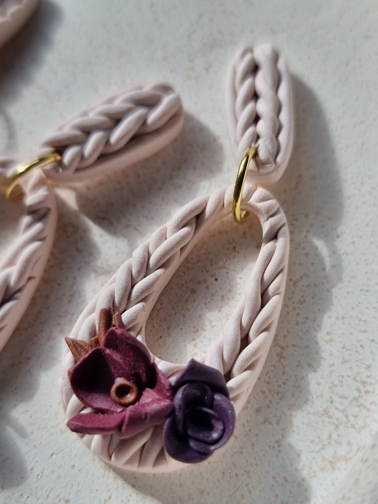Floral knitted dangles