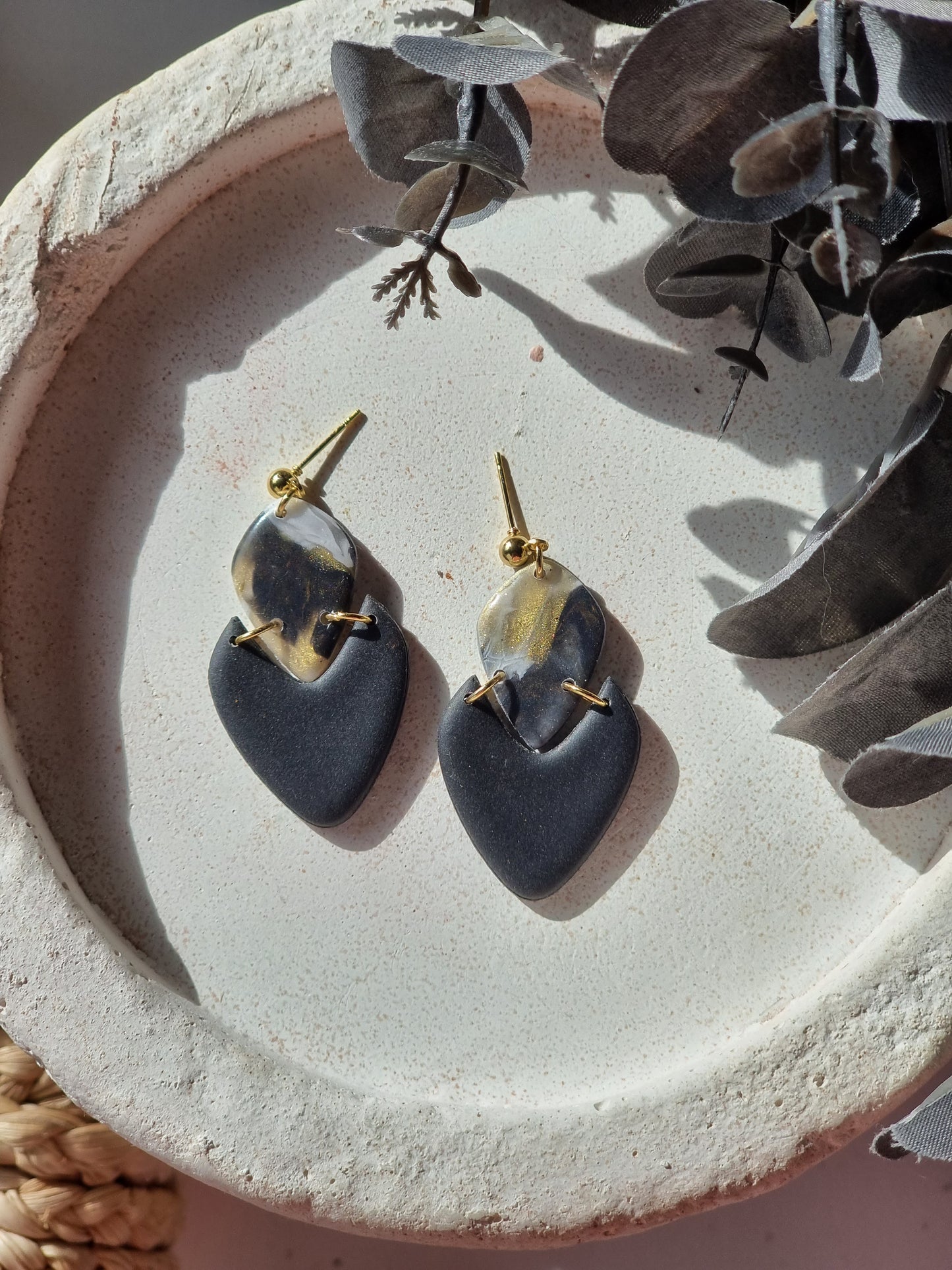Marble black dangles