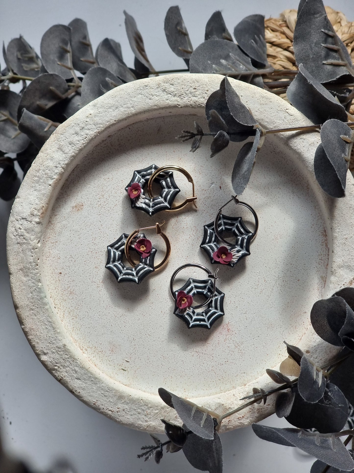Floral web hoops