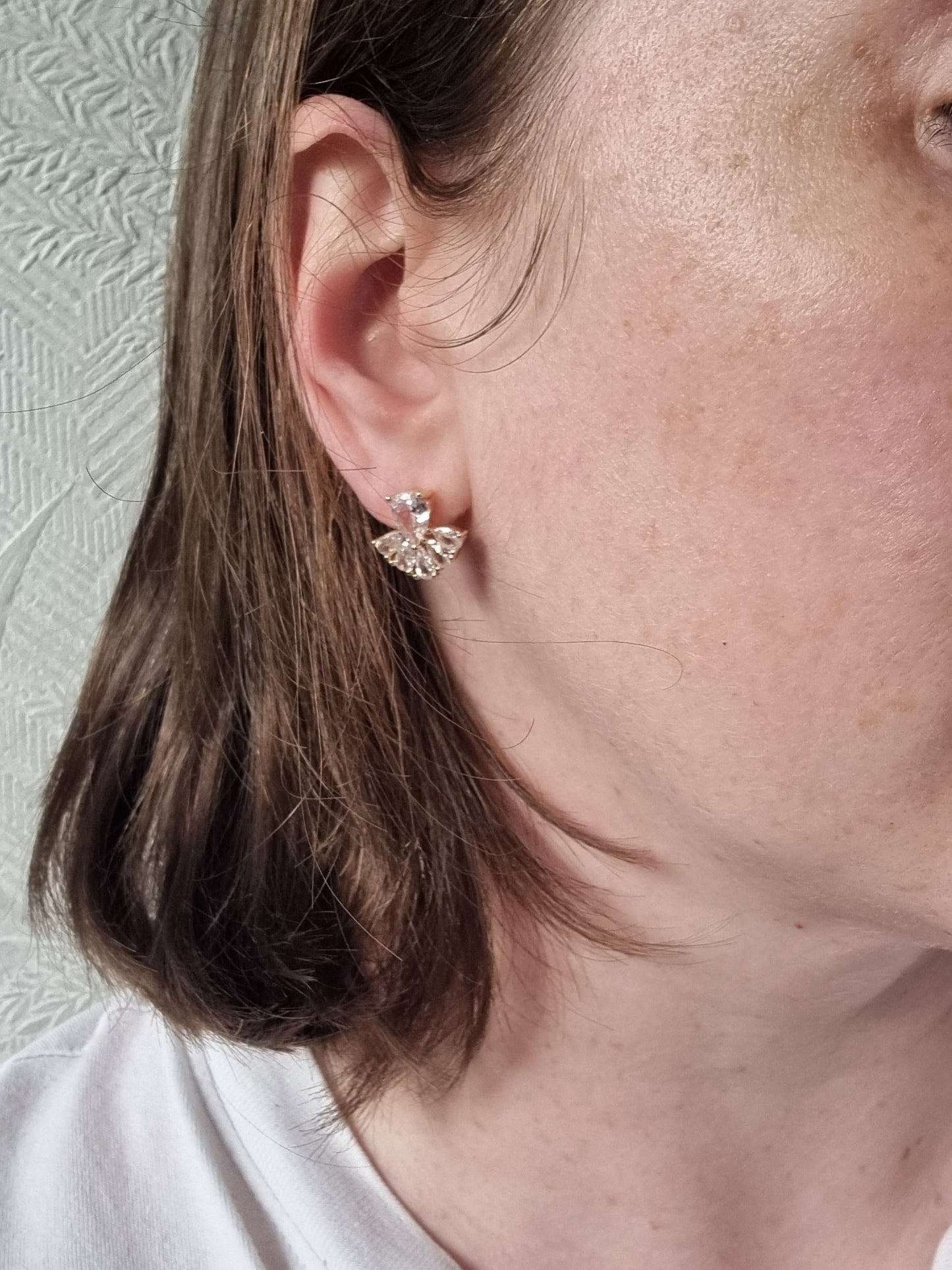 CZ pave fan studs