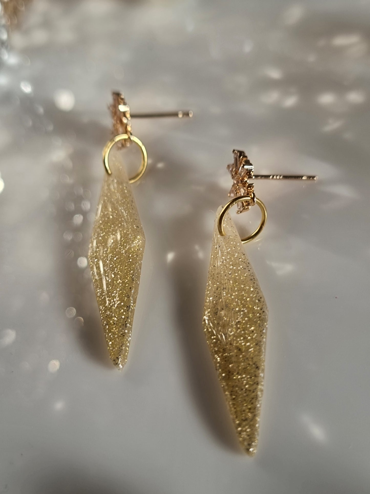 Gold & cz glitter dangles