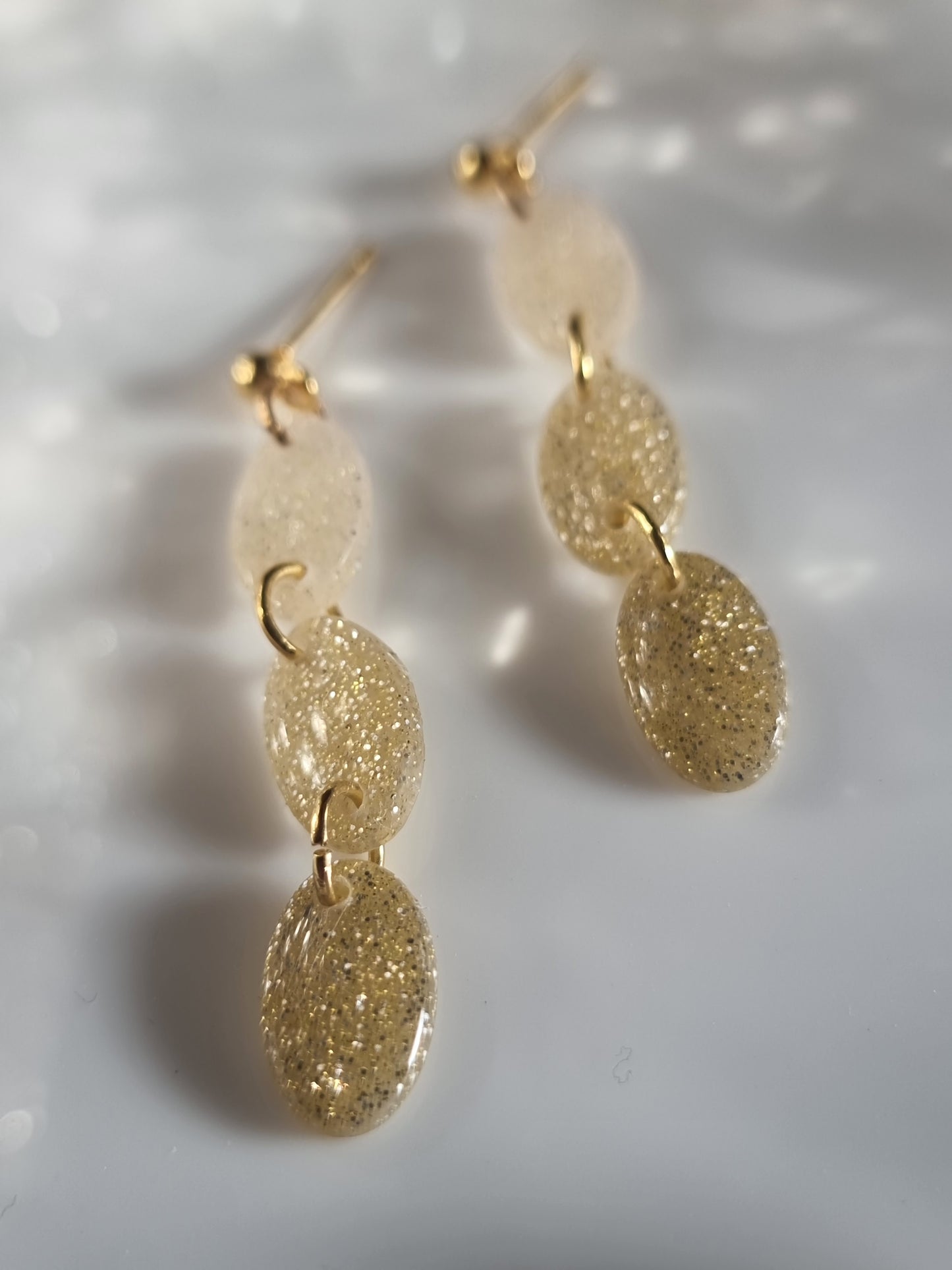Glitter oval dangles