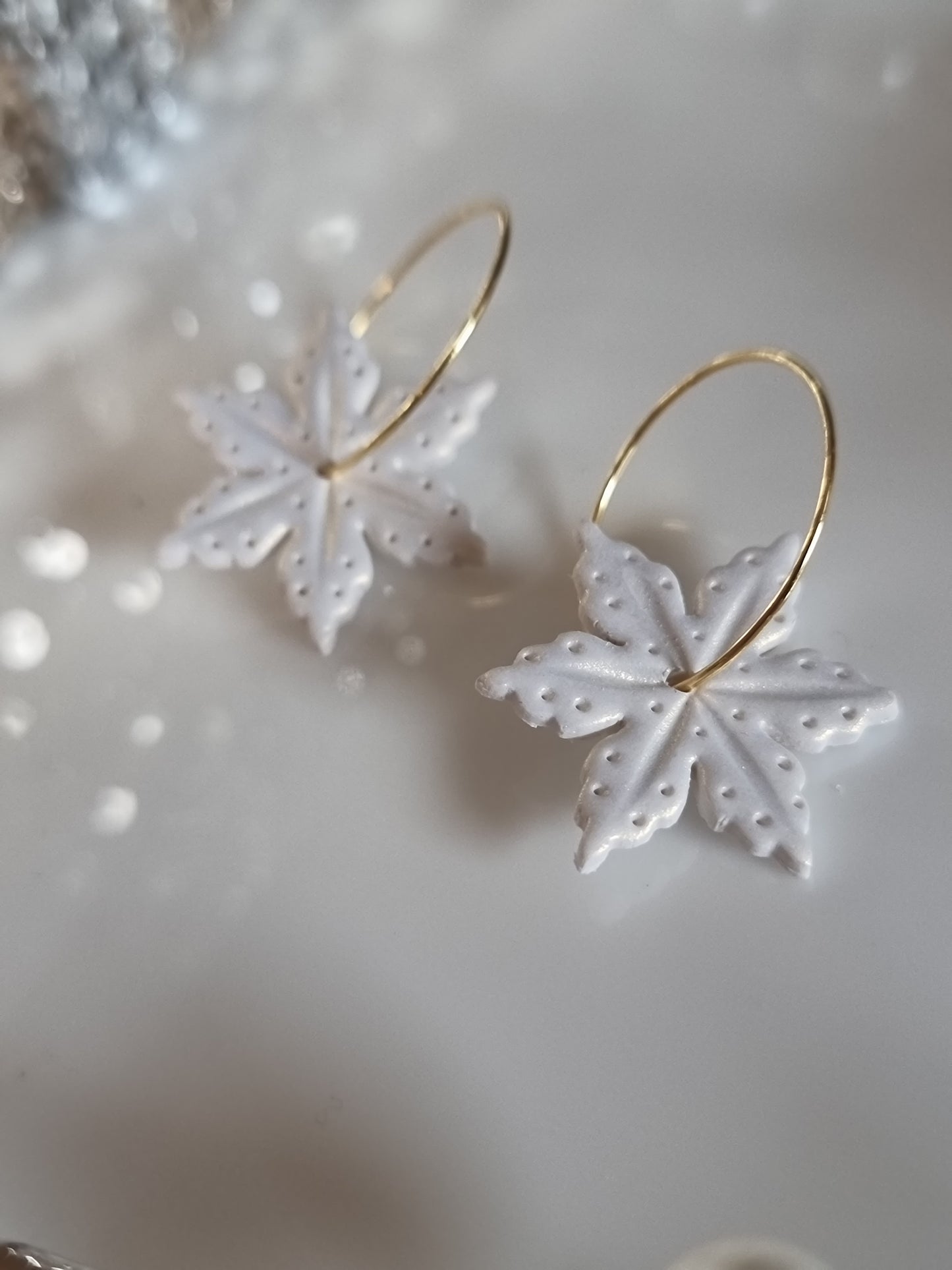 Snowflake hoops| Can be switched for silver