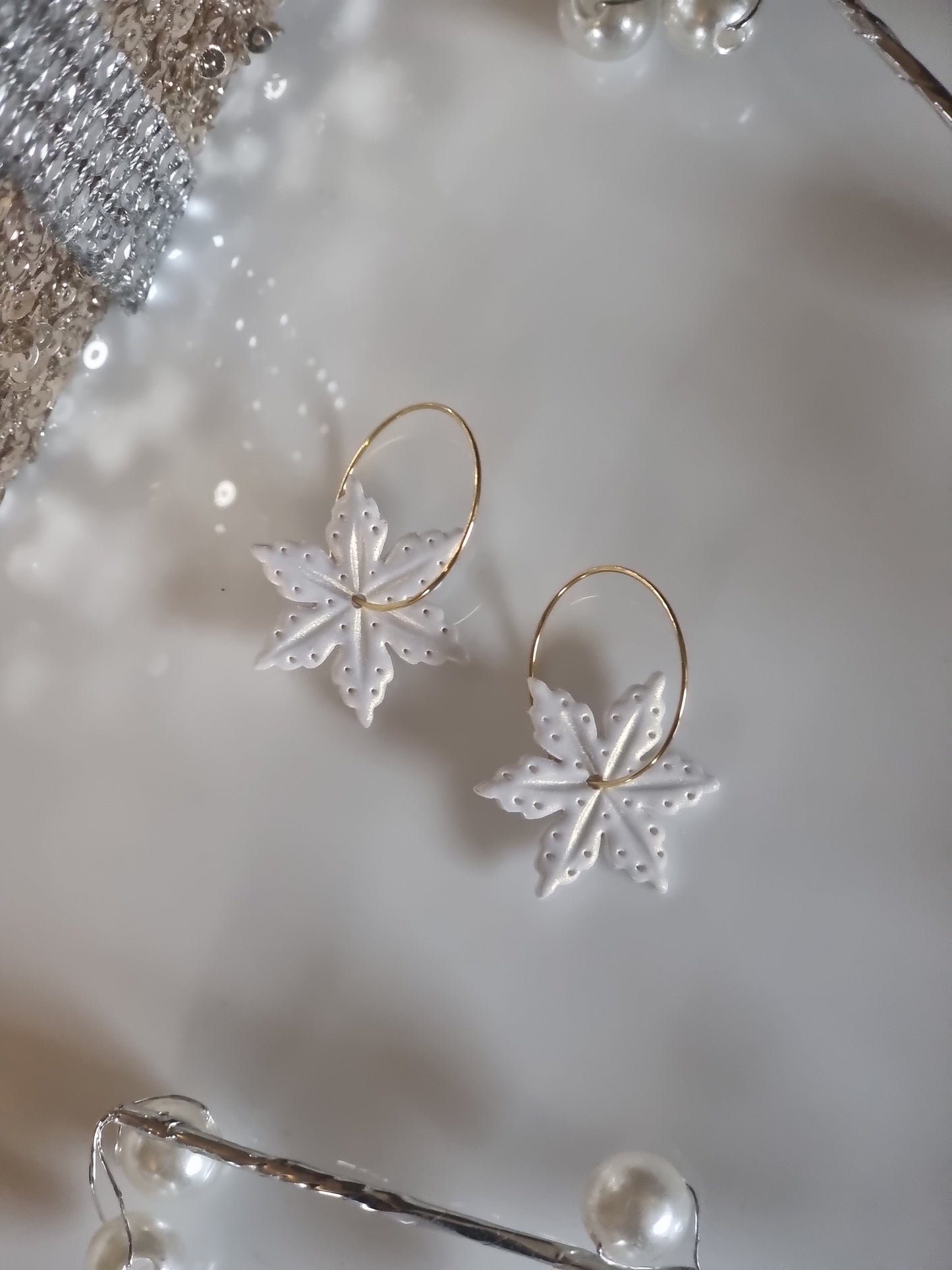 Snowflake hoops| Can be switched for silver