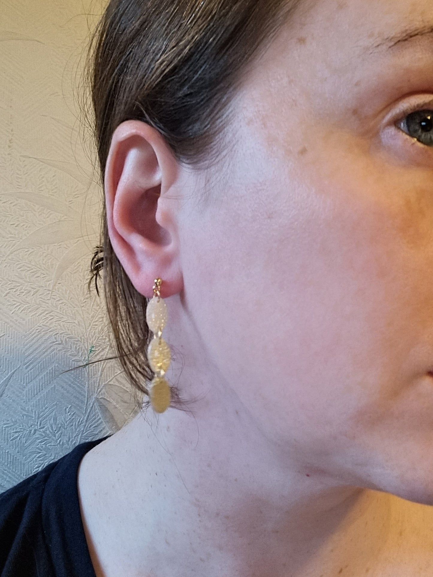 Glitter oval dangles