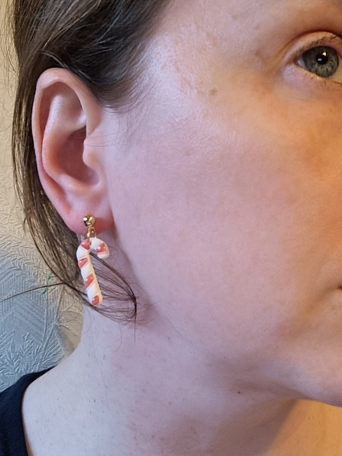 Candy cane dangles| Can be switched for silver/fish hook