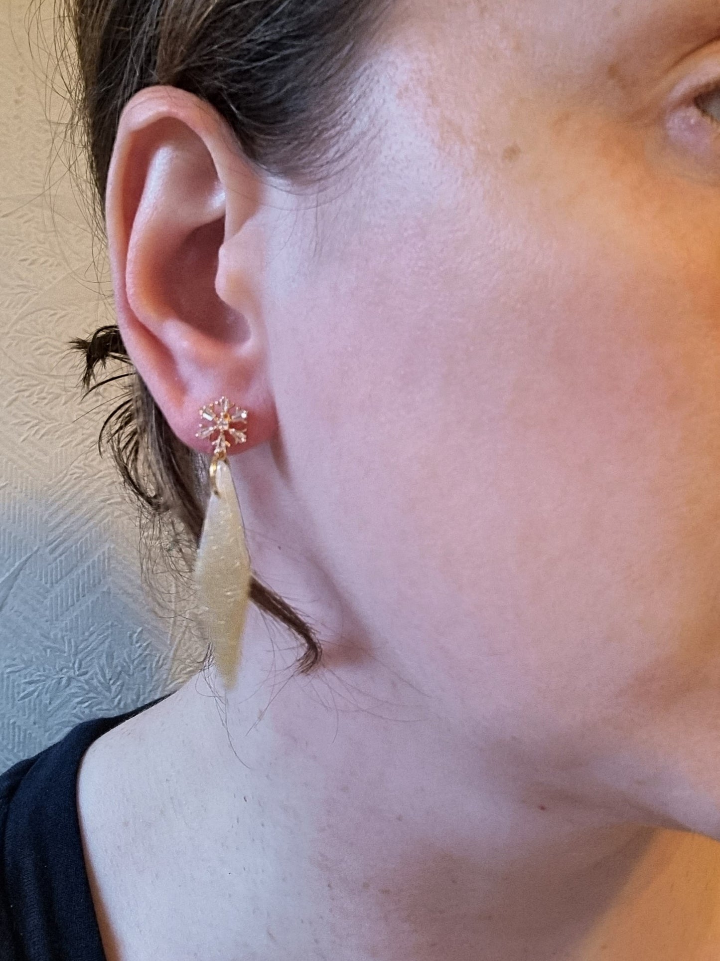 Gold & cz glitter dangles