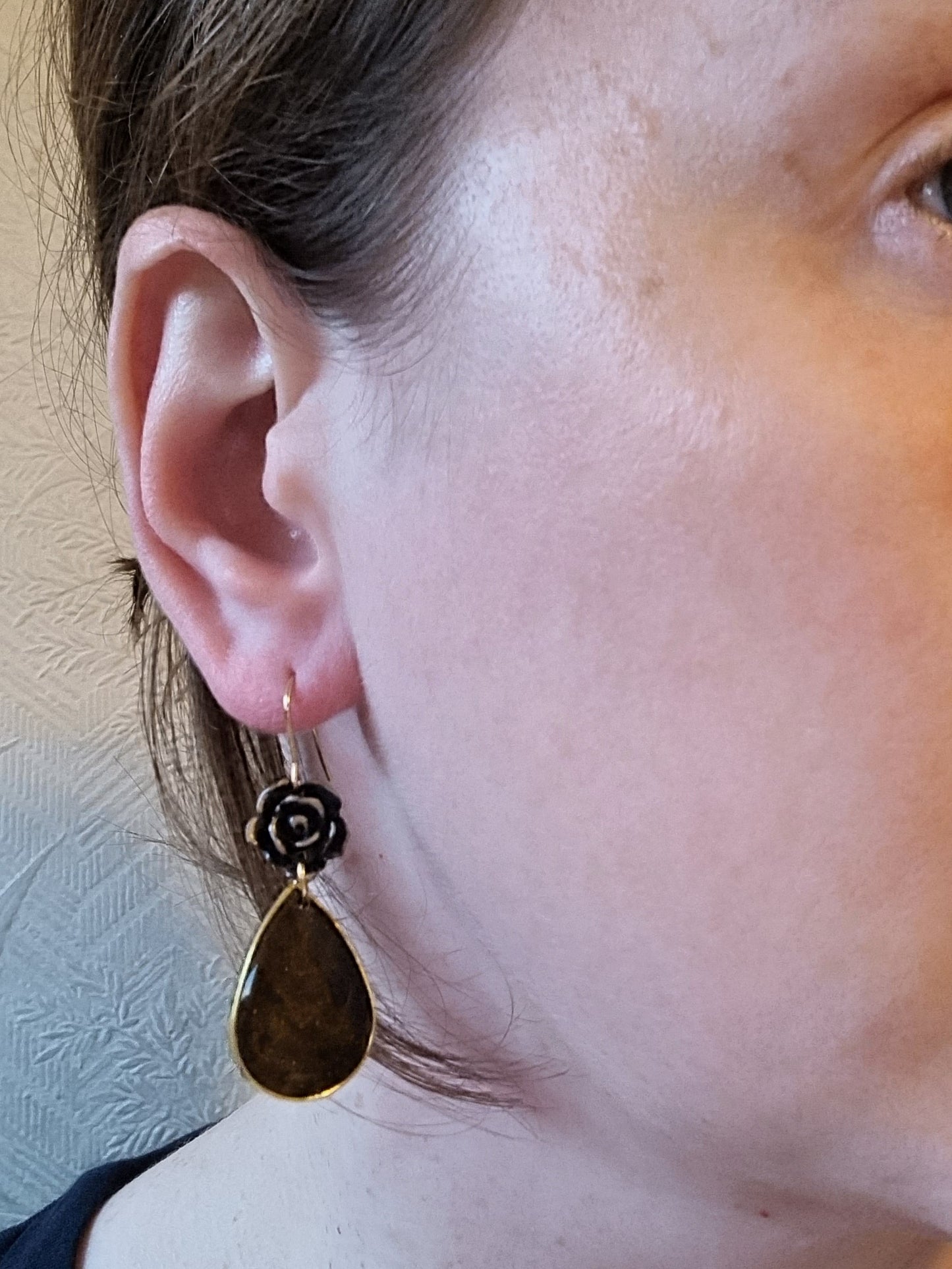 Navy flower dangles