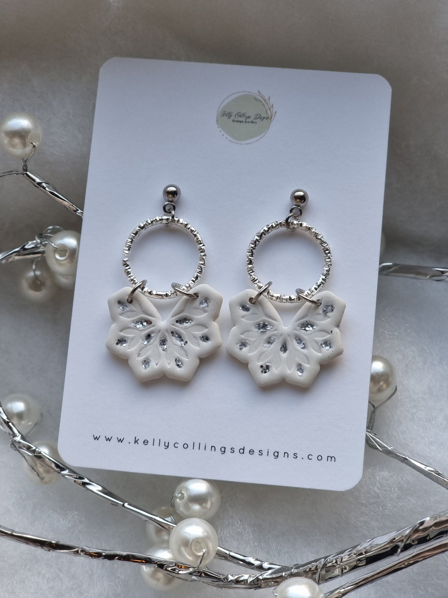 Snowflake glitter dangles