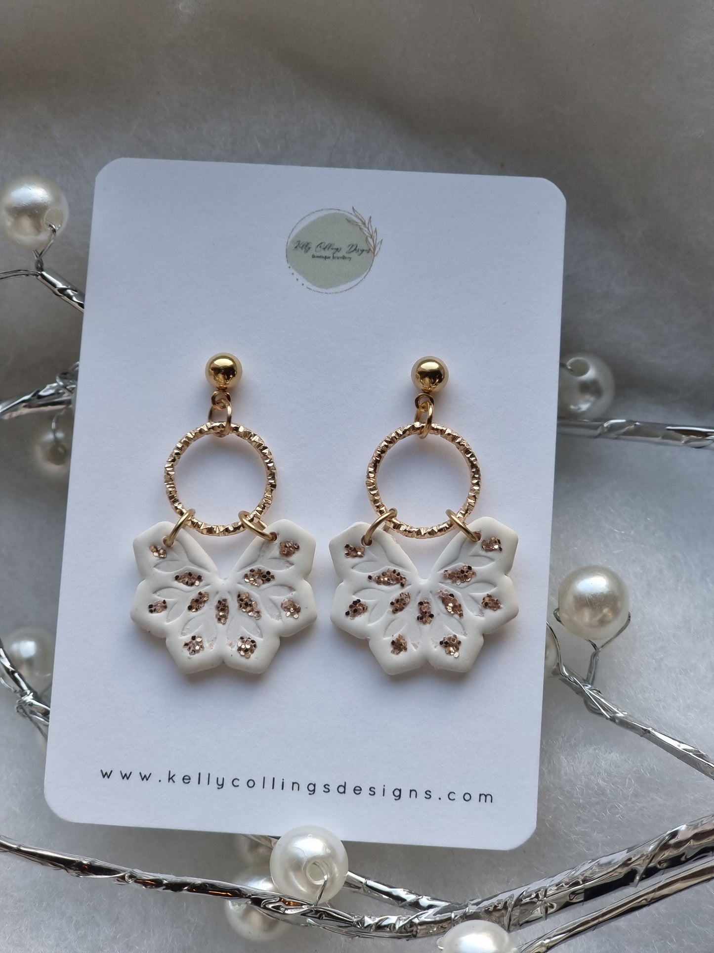 Snowflake glitter dangles