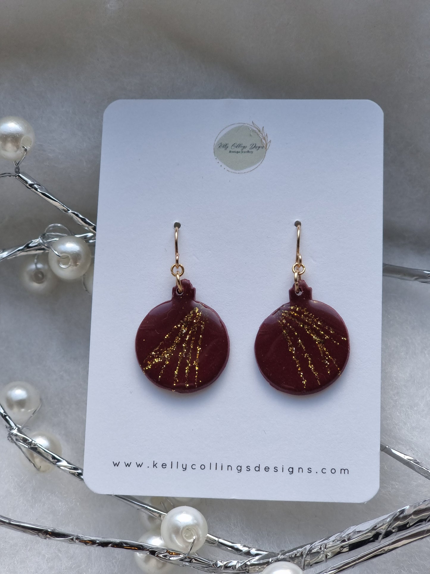 Red and gold bauble dangles