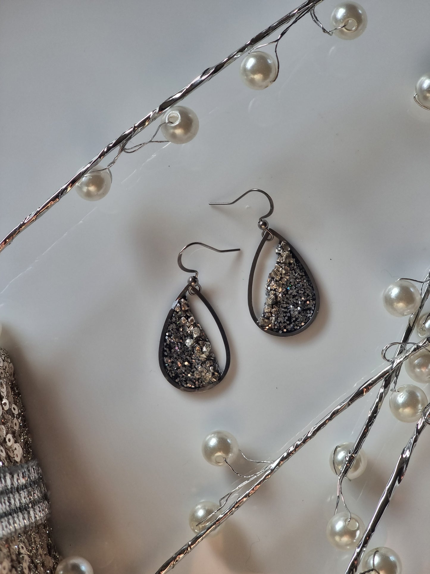 Druzy glitter dangles