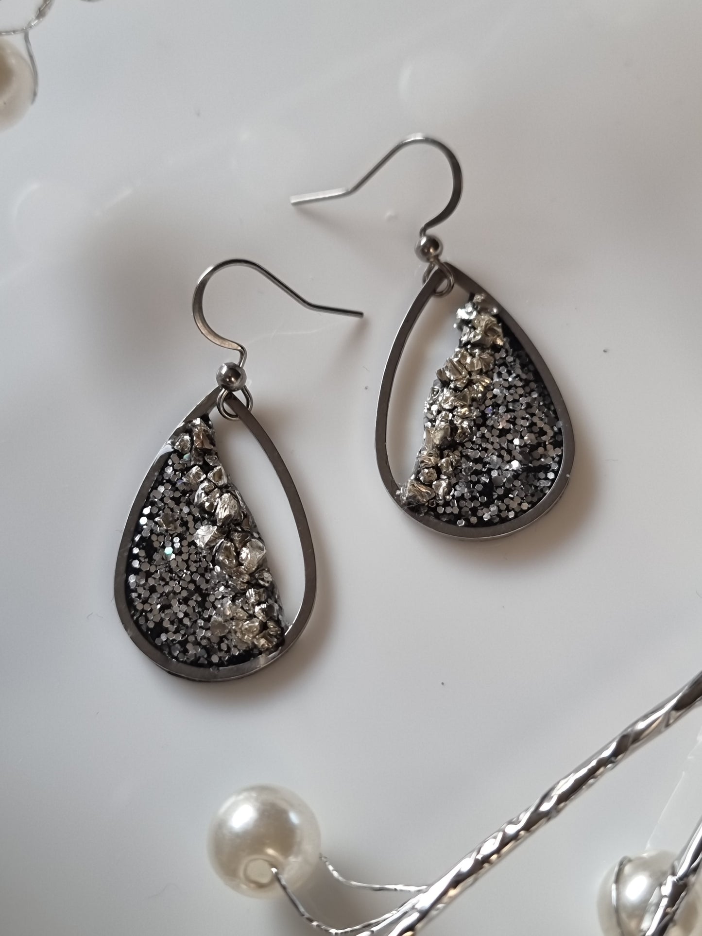 Druzy glitter dangles