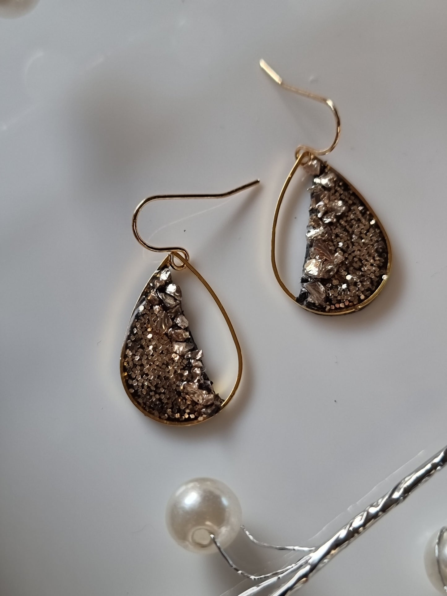 Druzy glitter dangles