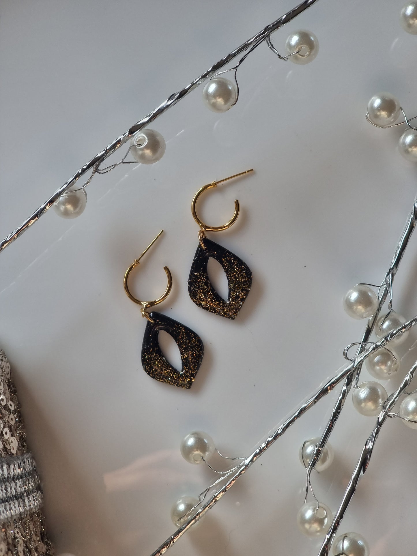 Sparkly glitter dangles