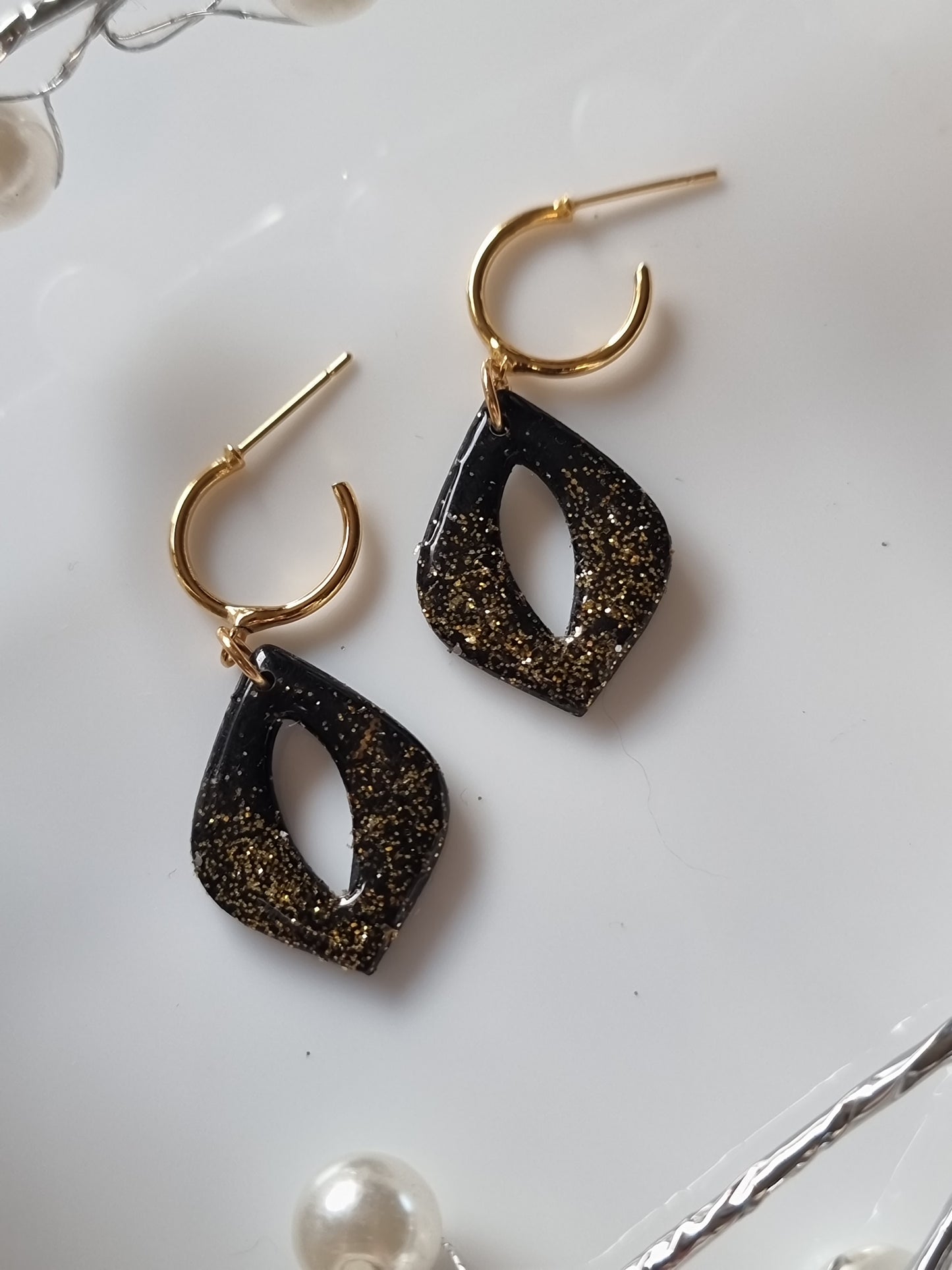 Sparkly glitter dangles