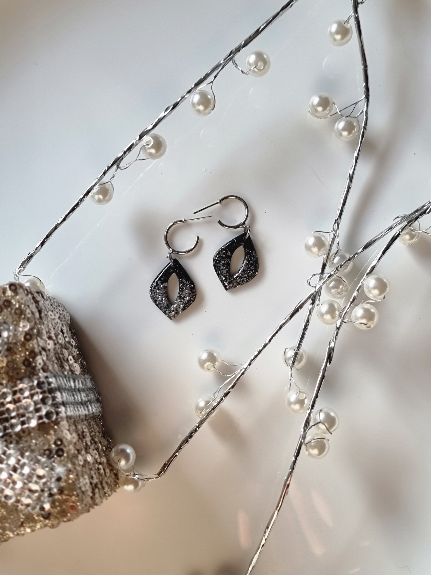 Sparkly glitter dangles