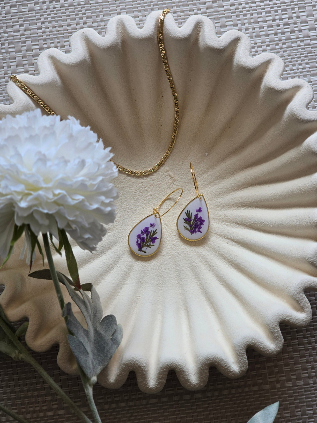 Purple floral hoops
