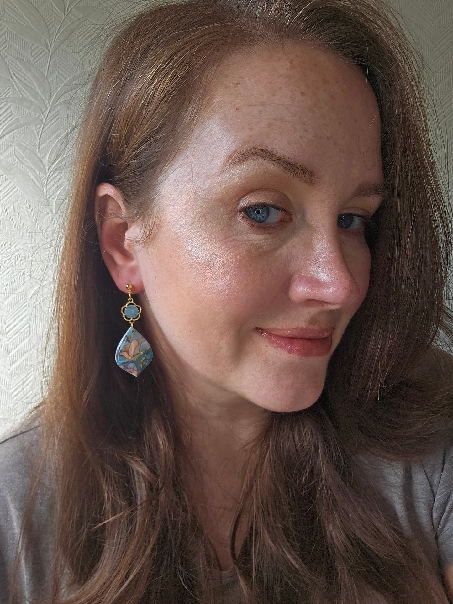 Floral gem dangles
