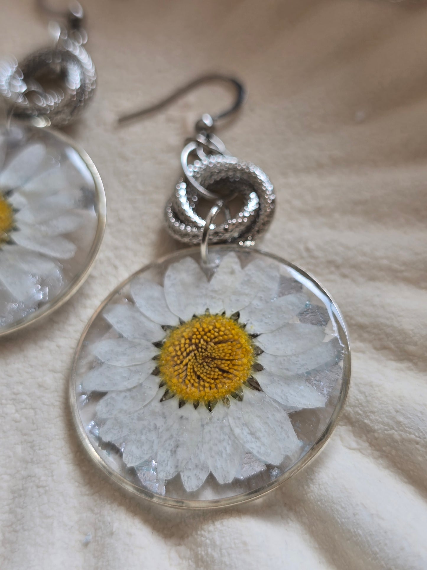 Silver Daisy dangles
