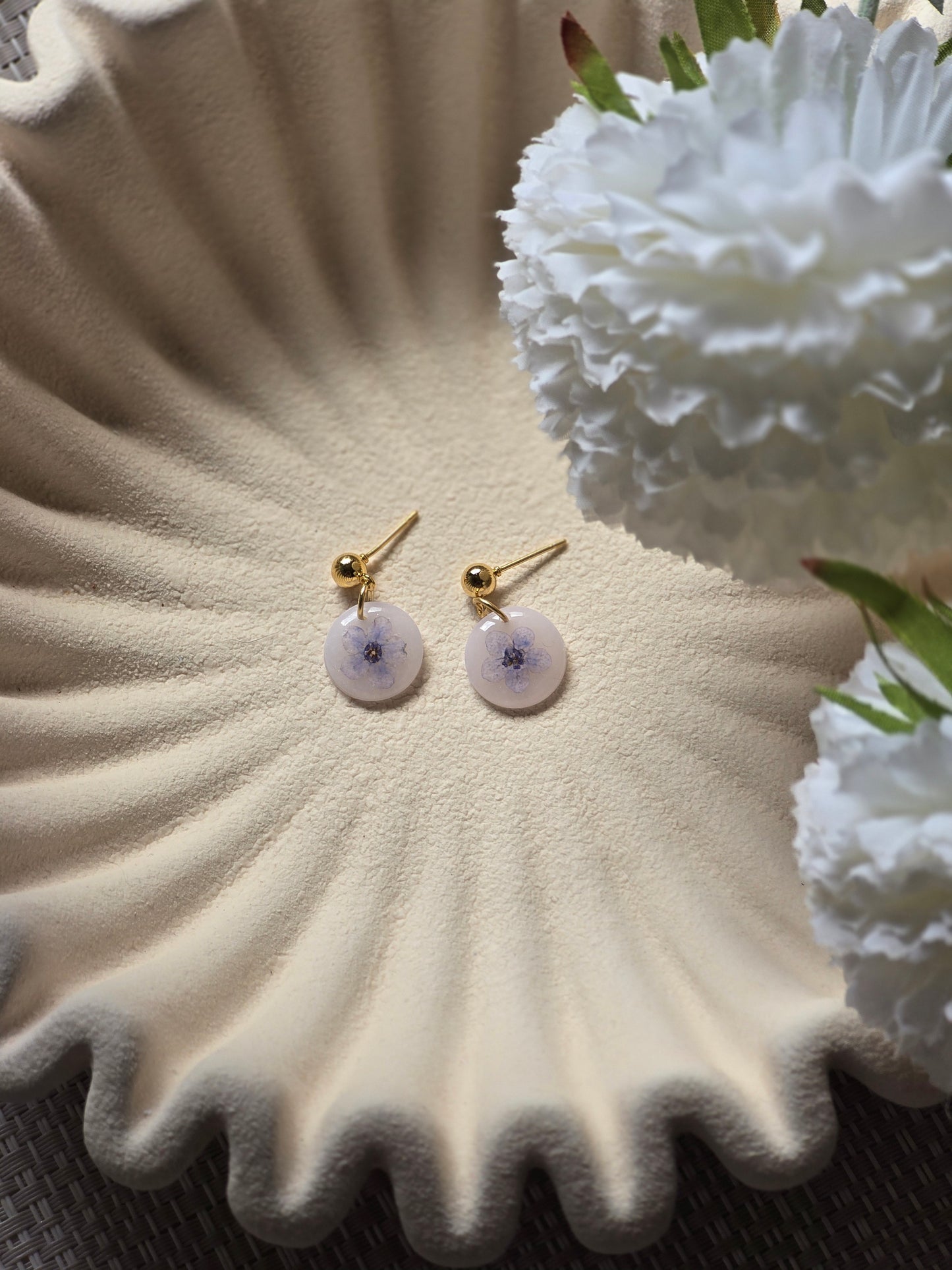 Forget-me-not earrings| can be switched for silver/fish hook