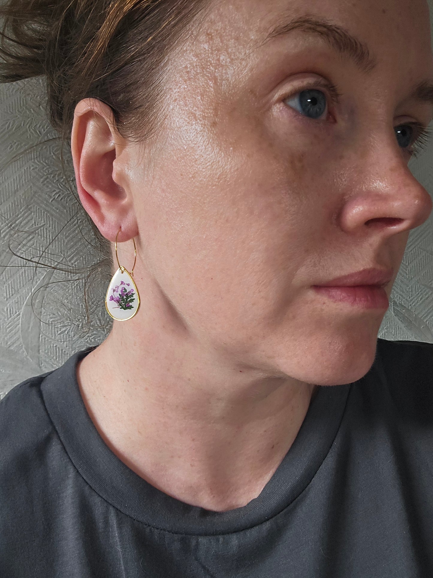 Purple floral hoops