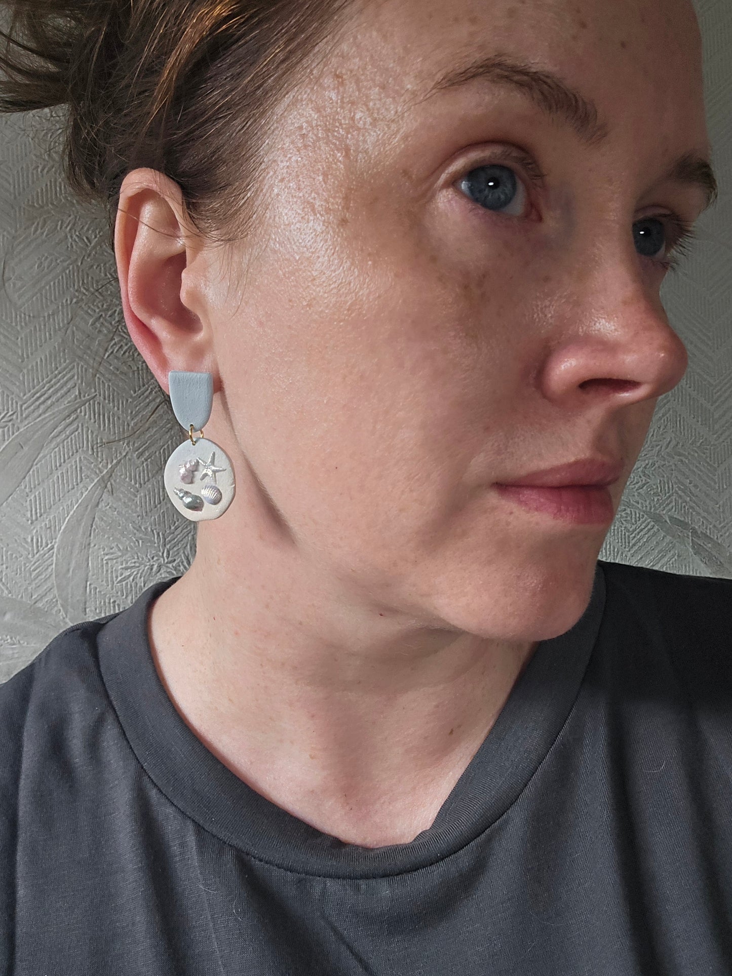 Shimmer shell dangles| can be switched for silver