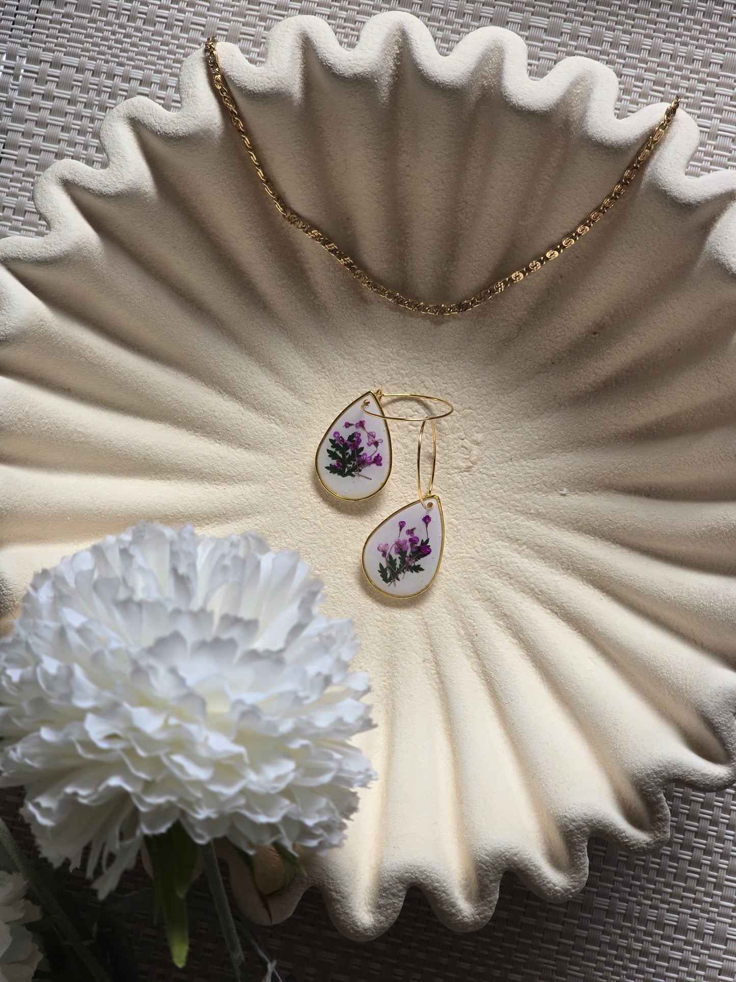Purple floral hoops
