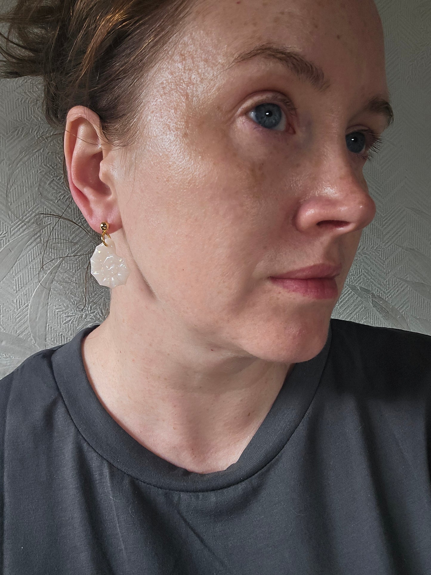 Opal shell dangles| can be switched for silver and/or fish hook