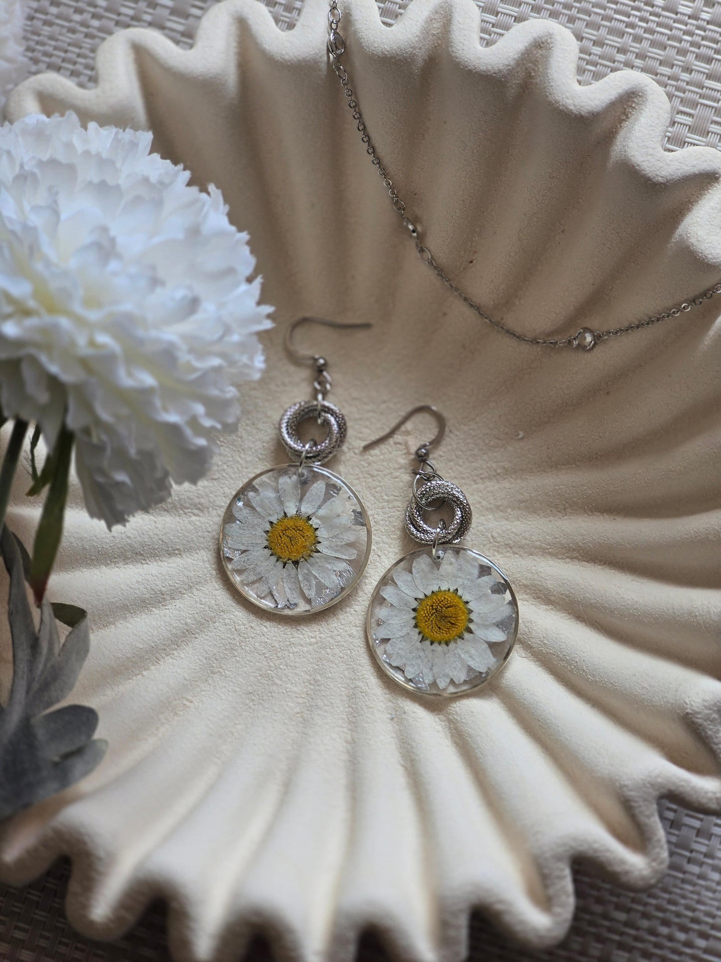 Silver Daisy dangles