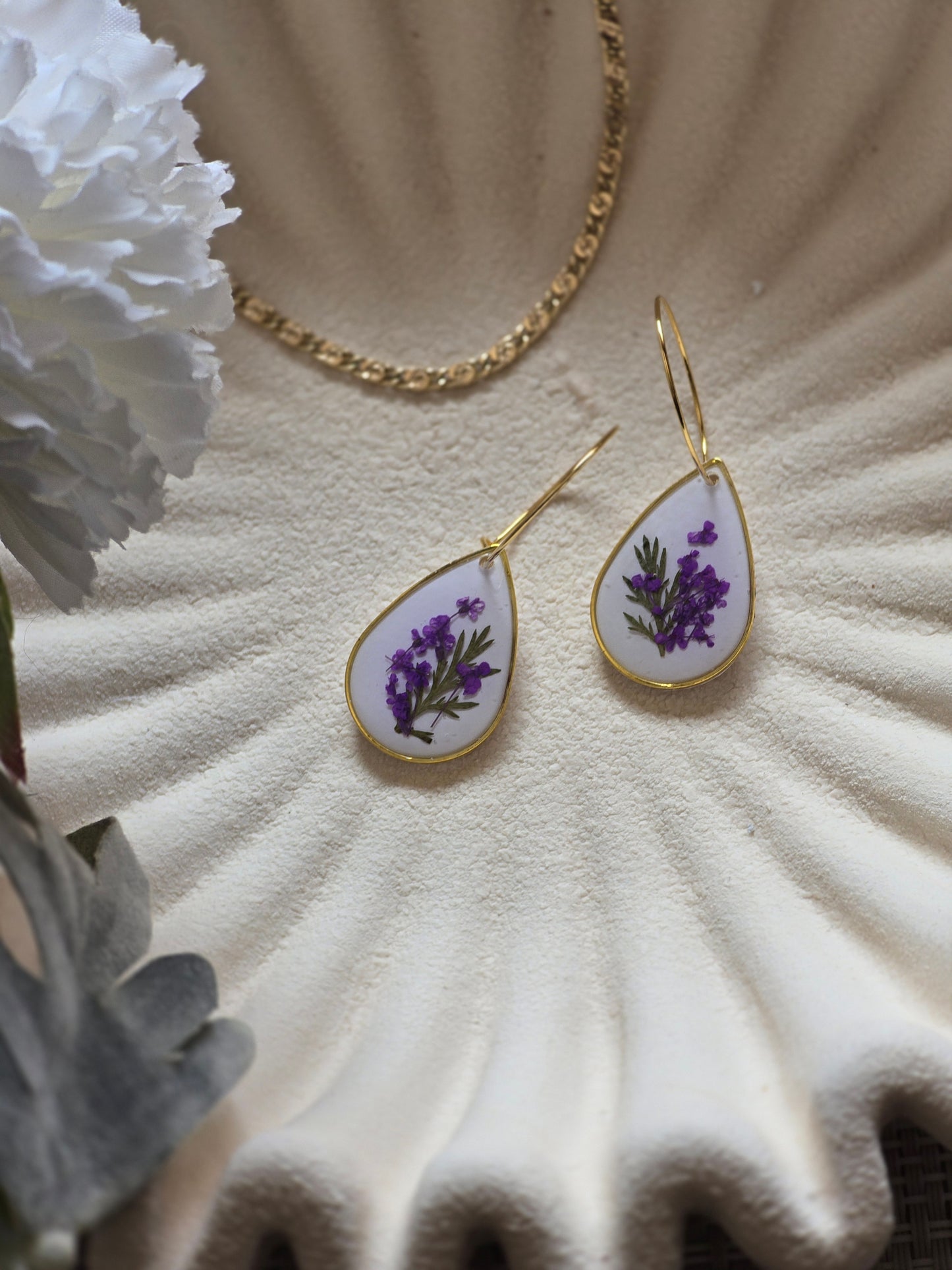 Purple floral hoops