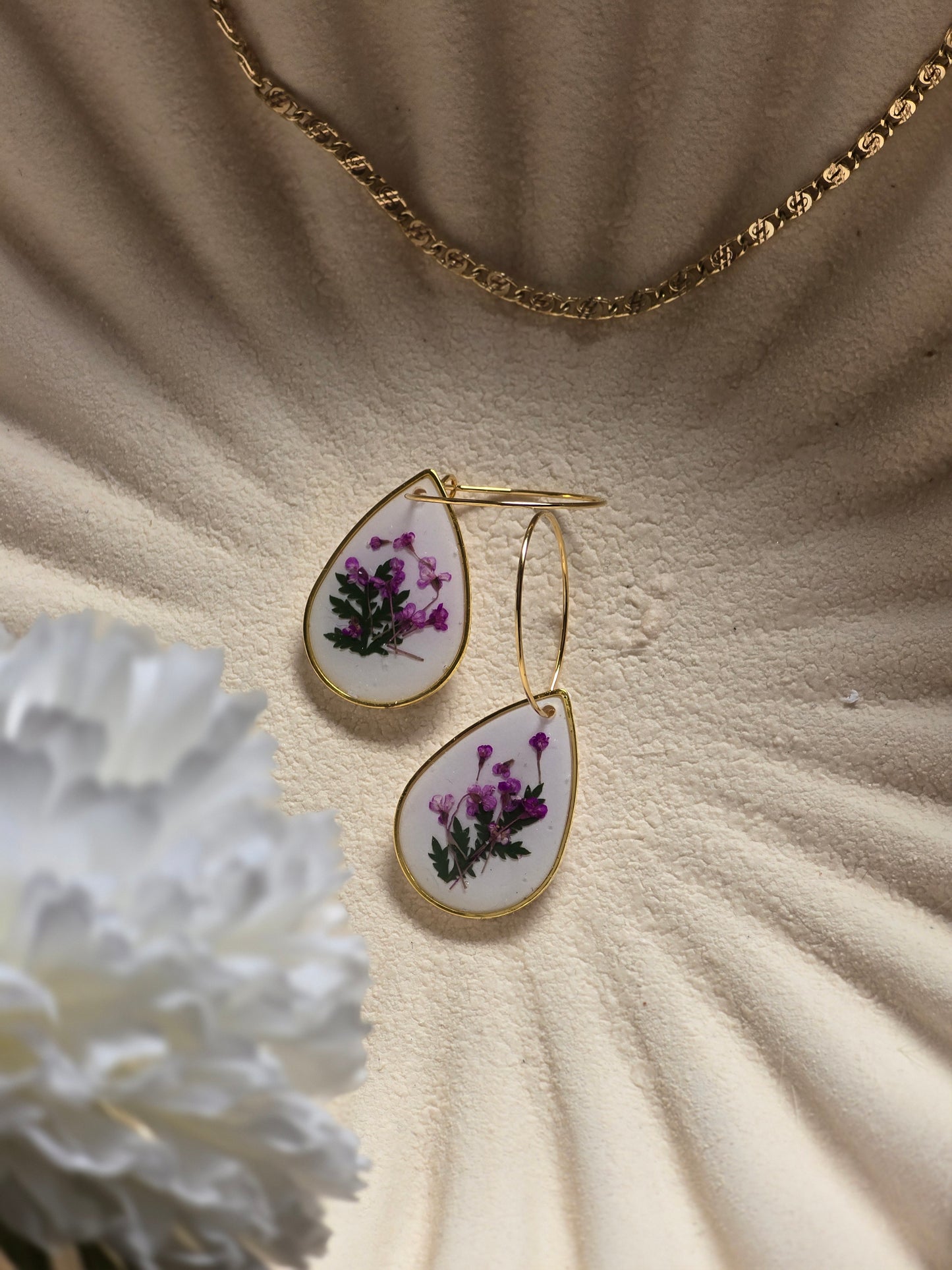 Purple floral hoops