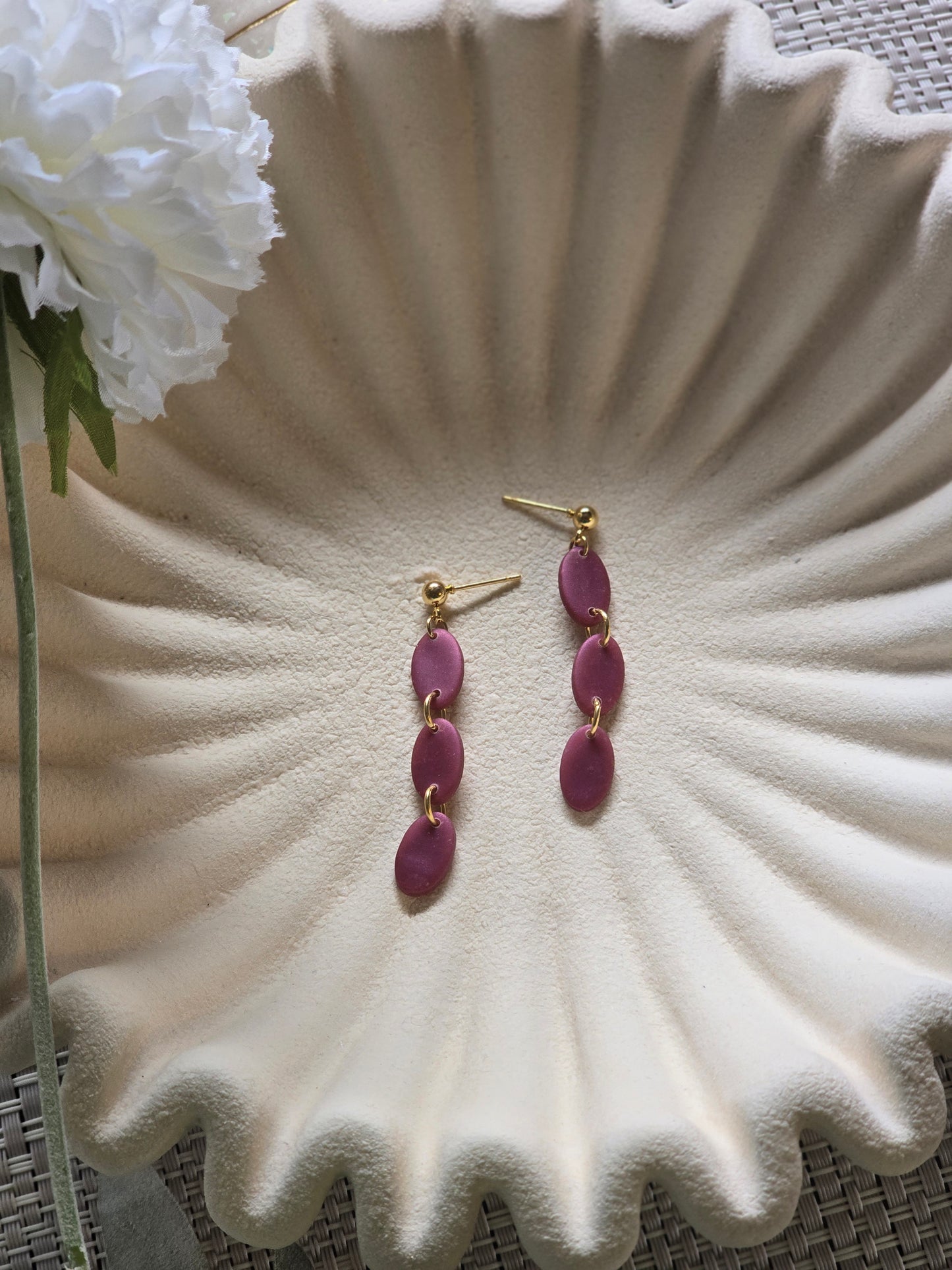 Sophie| deep purple| can be swiched for silver/fish hook