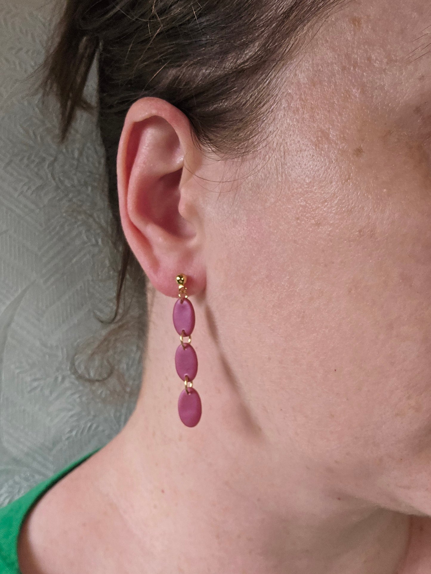 Sophie| deep purple| can be swiched for silver/fish hook
