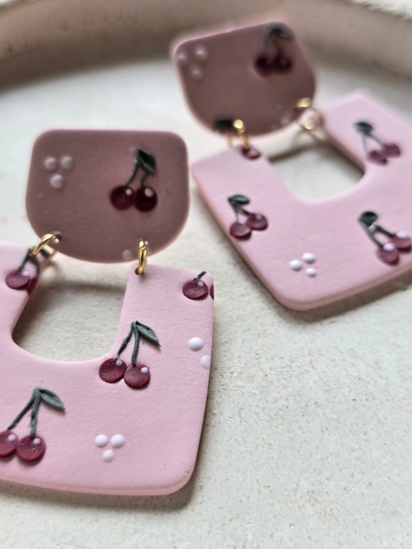 Cherry statement dangles| Can be switched for silver