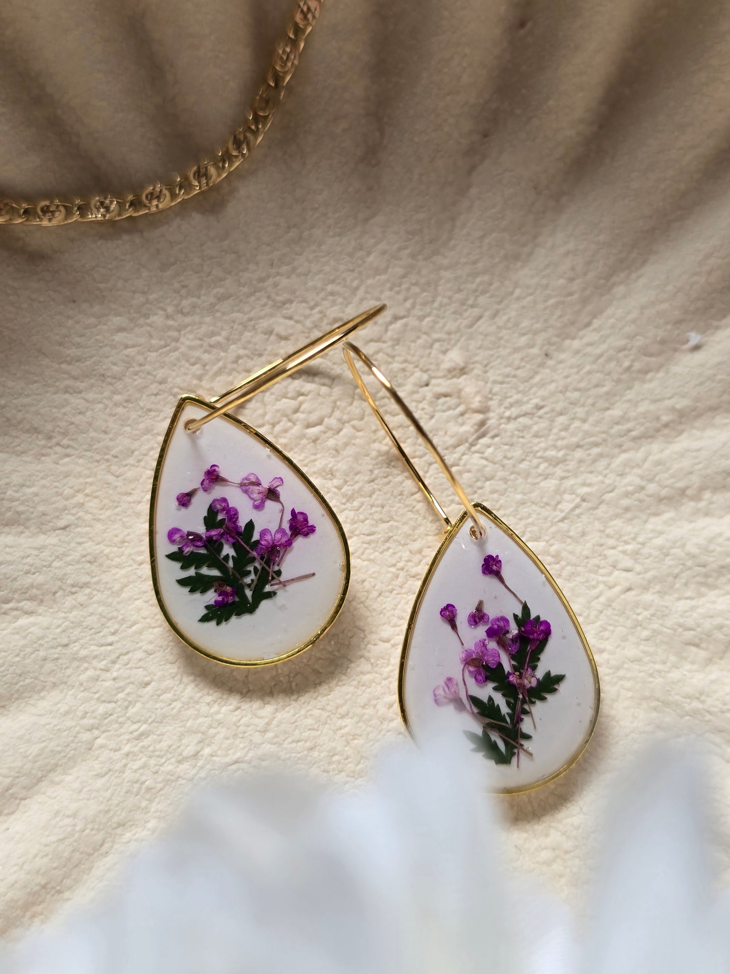 Purple floral hoops