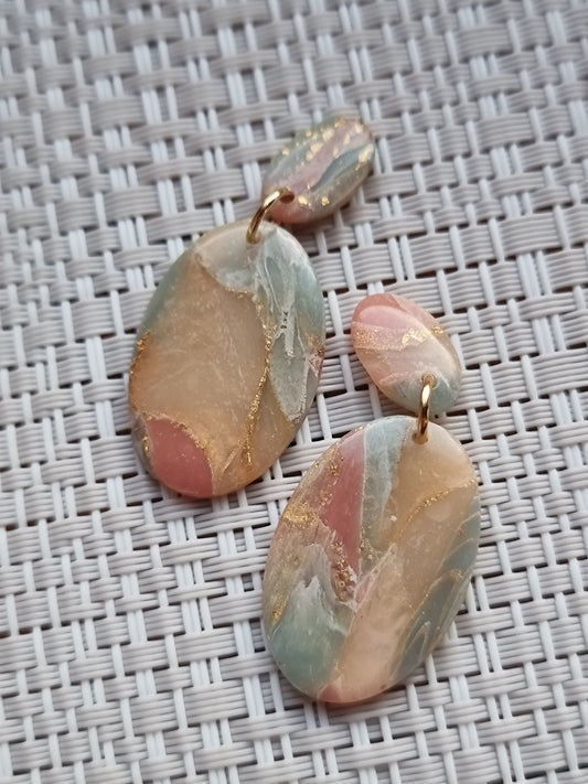 Oval marble dangles